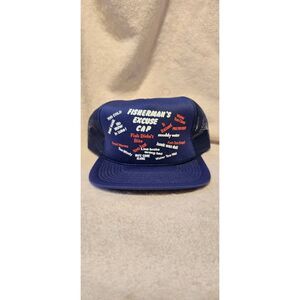 Vintage Fisherman's Excuse Cap Mesh Snapback Trucker Hat Made USA